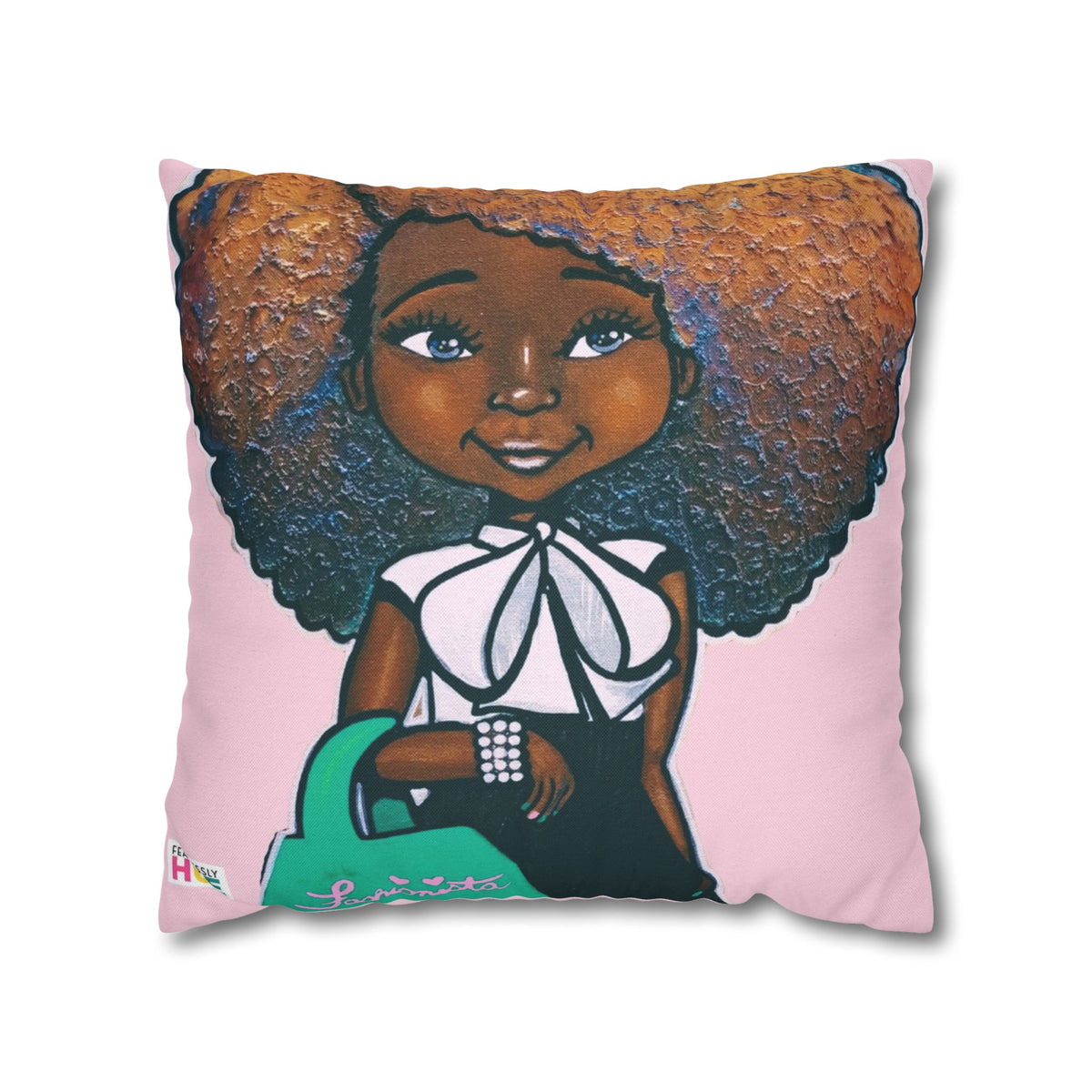 "Fashionista Pink and Green" Pillow Case