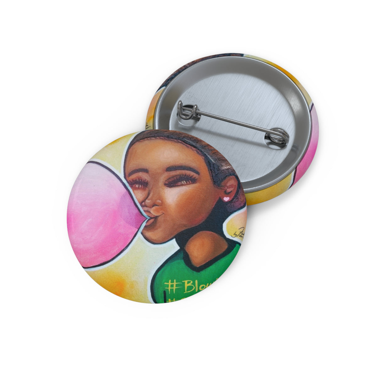 Blowin Up pin button by Fearlessly Hue®, Dana Todd Pope's art.
