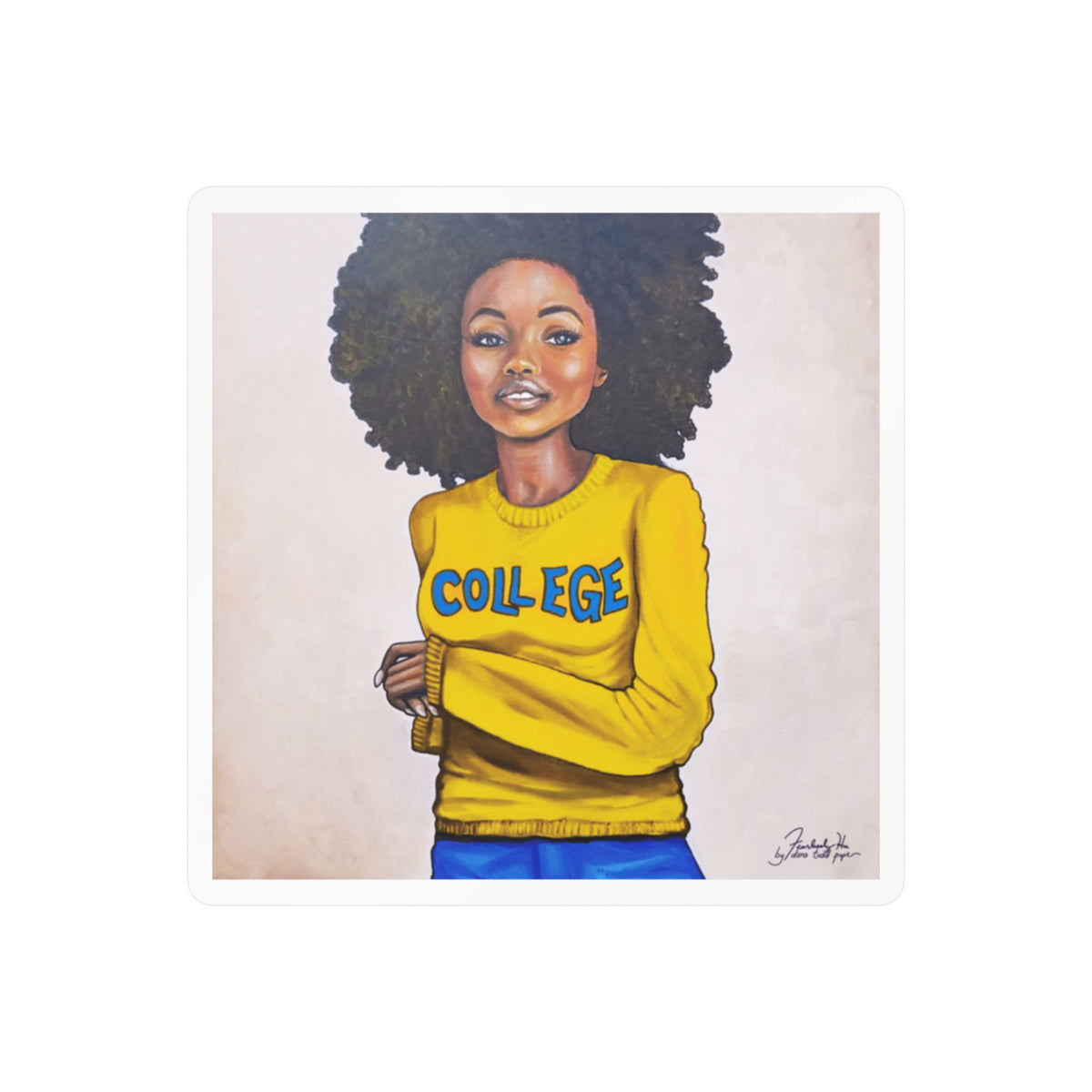 College Gold and Blue sticker by Fearlessly Hue®, Dana Todd Pope's art.