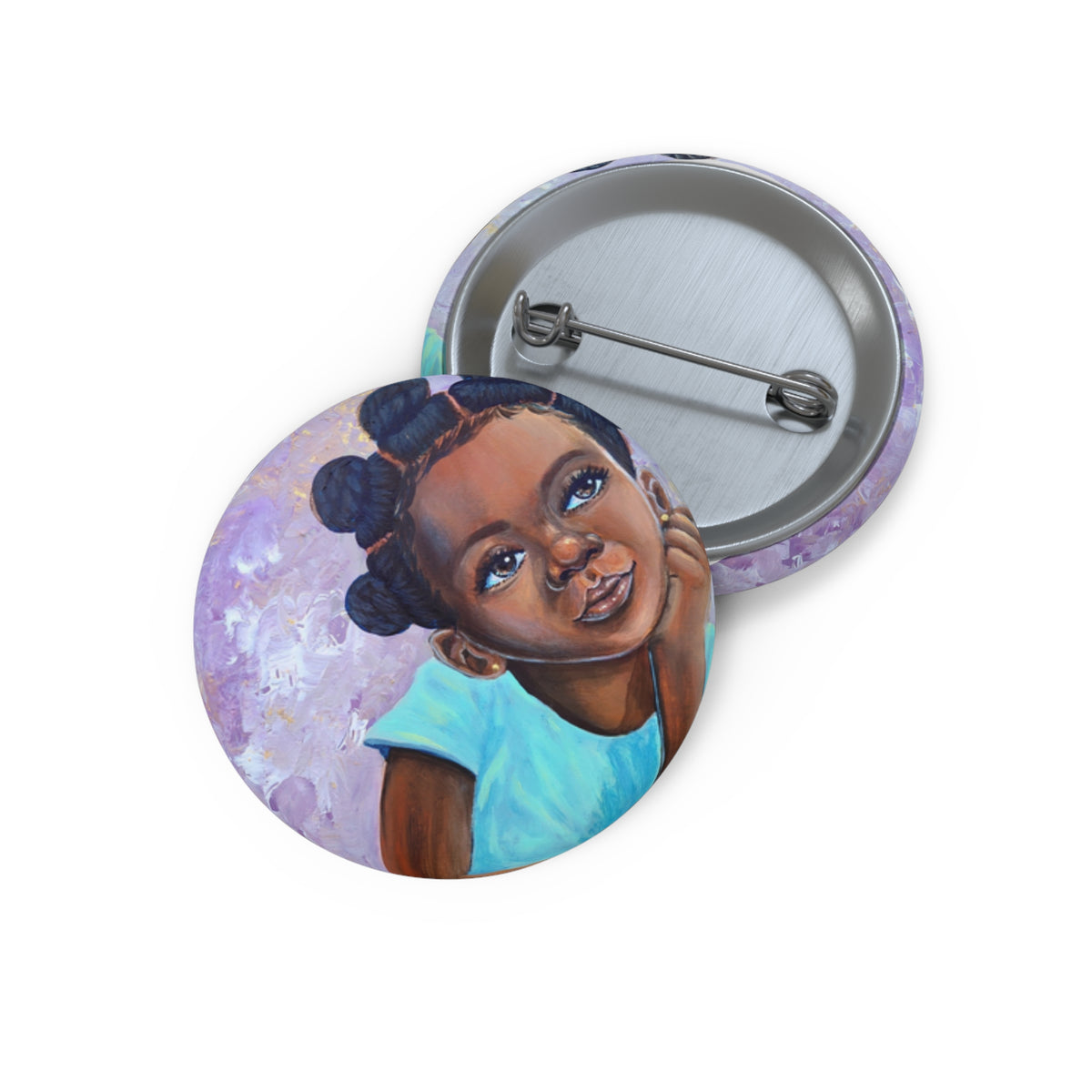 Daydreaming on a Perfect Summer Day I pin button by Fearlessly Hue®, Dana Todd Pope's art.