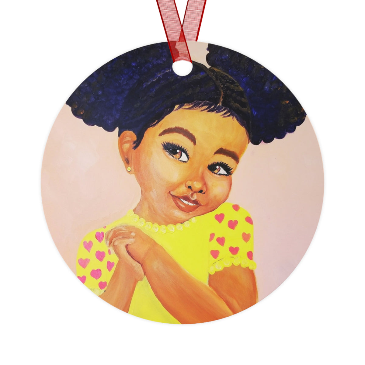 Precious round metal ornament by Fearlessly Hue®, Dana Todd Pope's art.