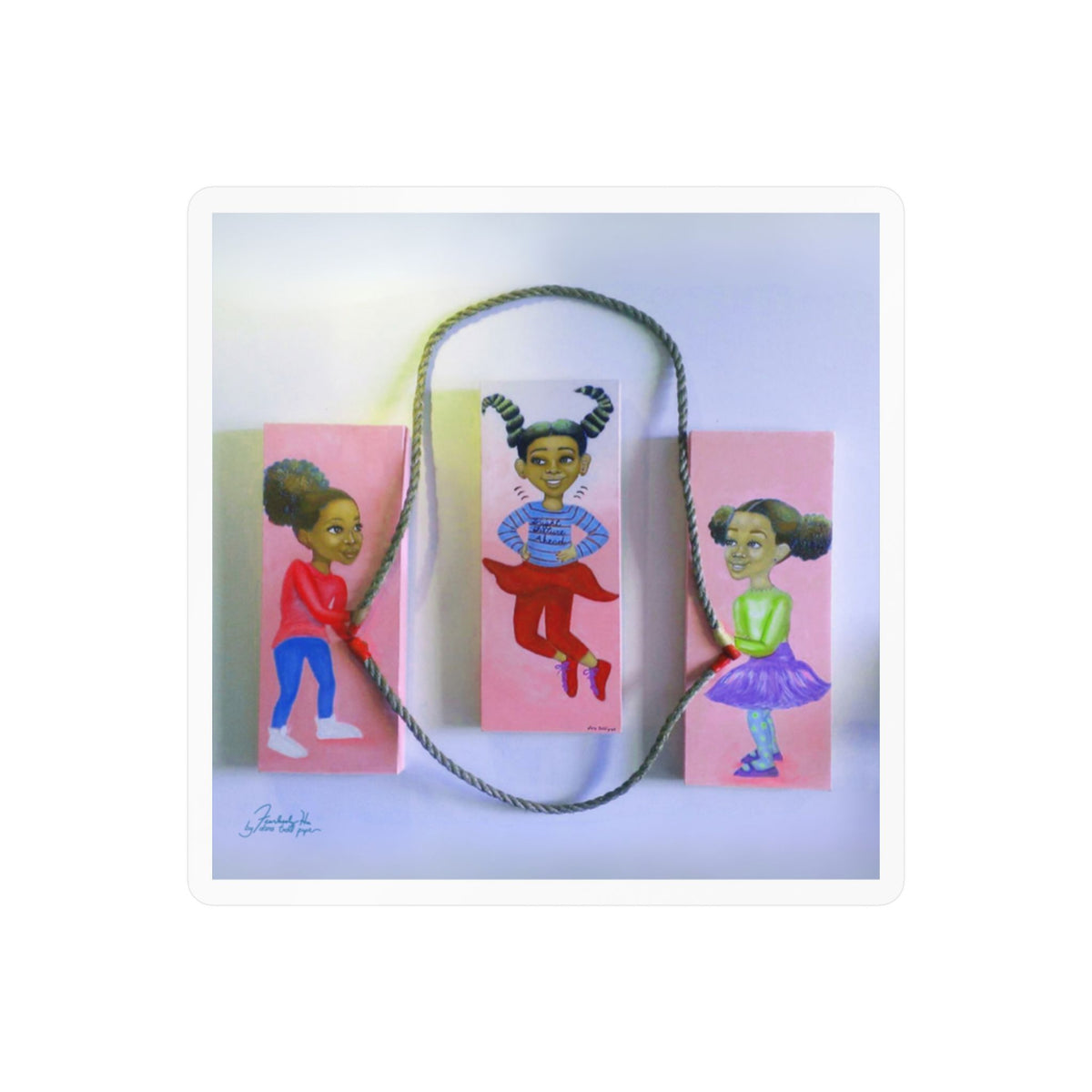 Jumping to Higher Heights I sticker by Fearlessly Hue®, Dana Todd Pope's art.