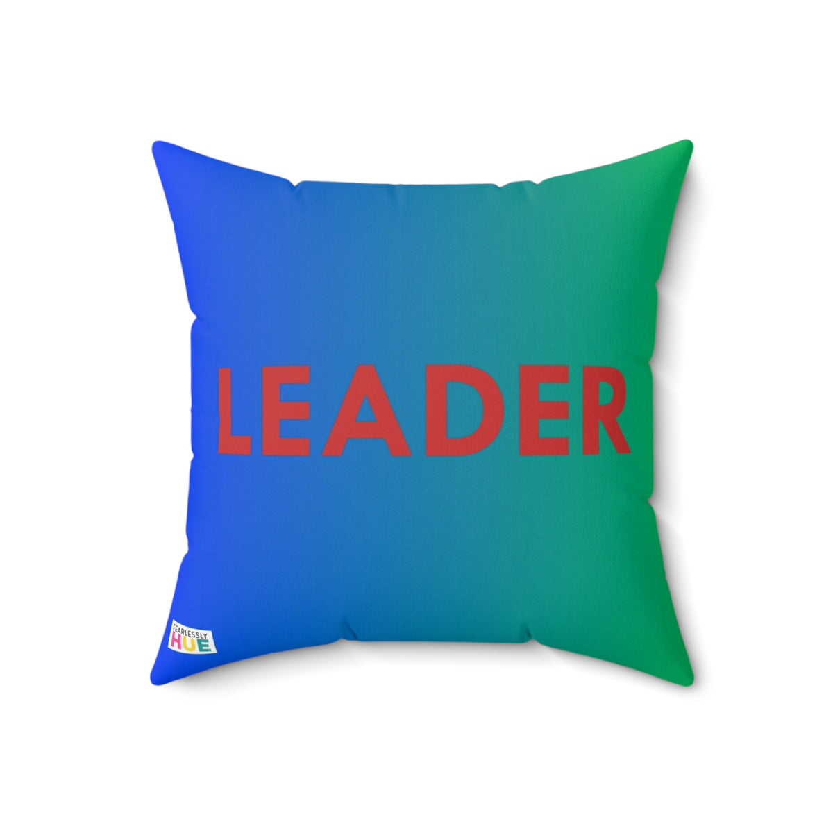 Leader Word BG pillow, front.