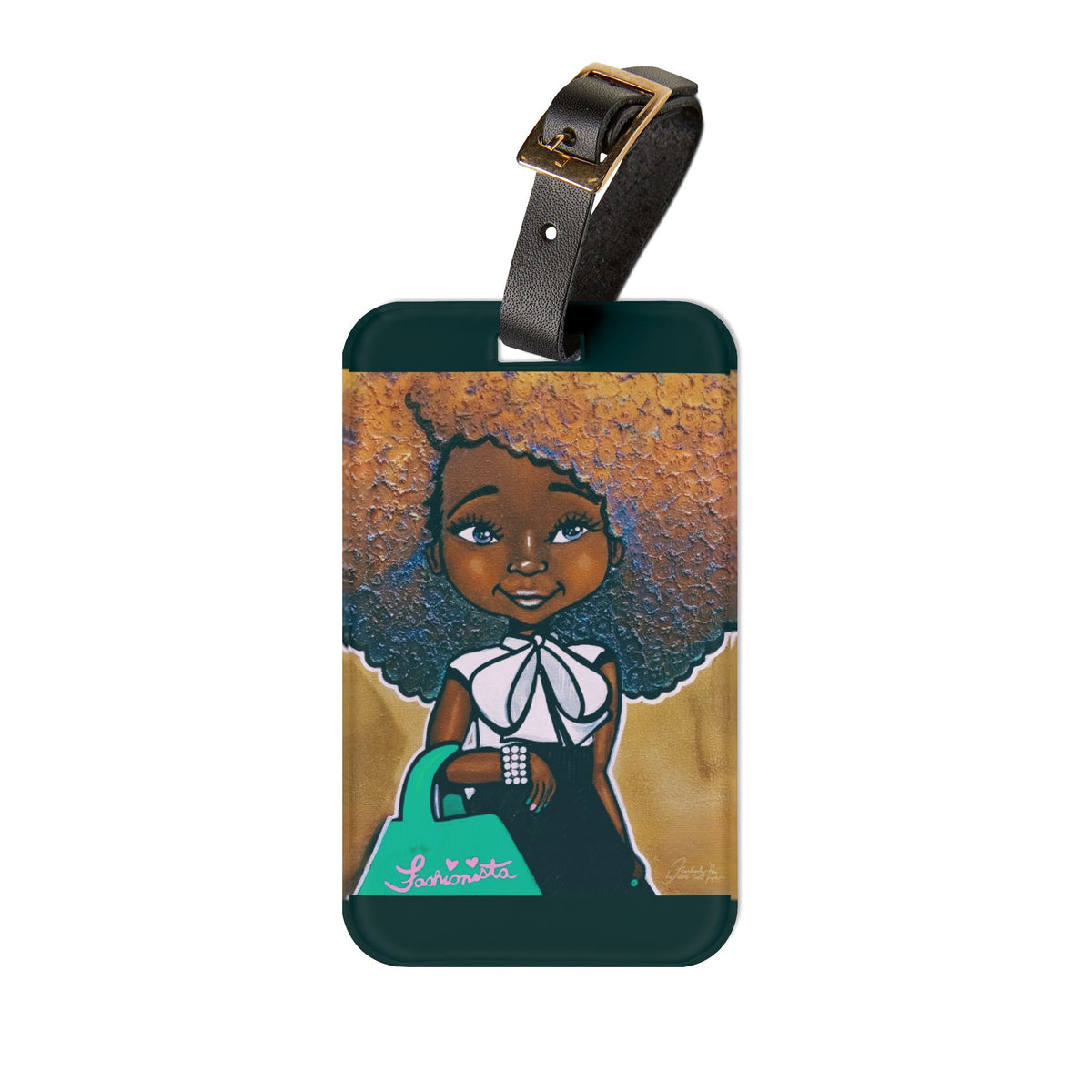 "Fashionista Pink & Green" Luggage Tag