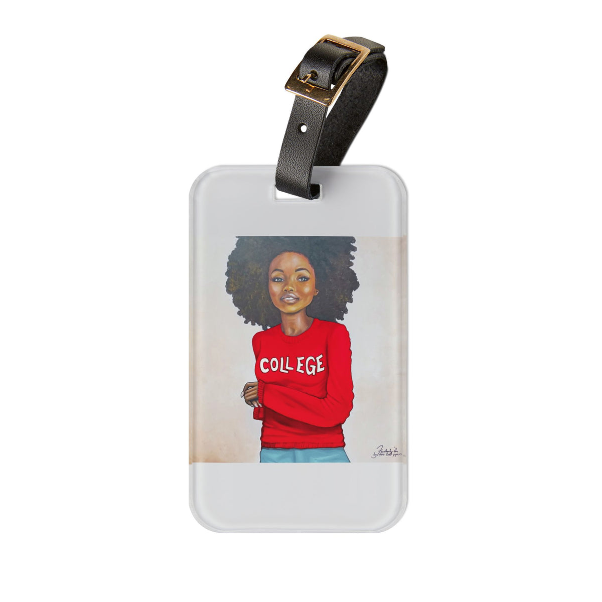 "College Red and White" Luggage Tag