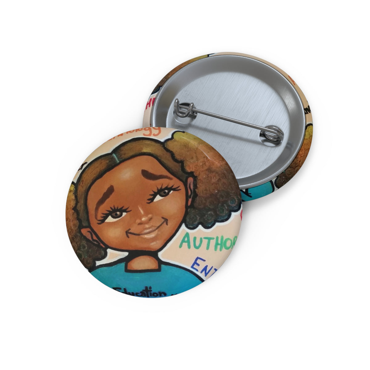 Ed = Op Girl II pin button by Fearlessly Hue®, Dana Todd Pope's art.