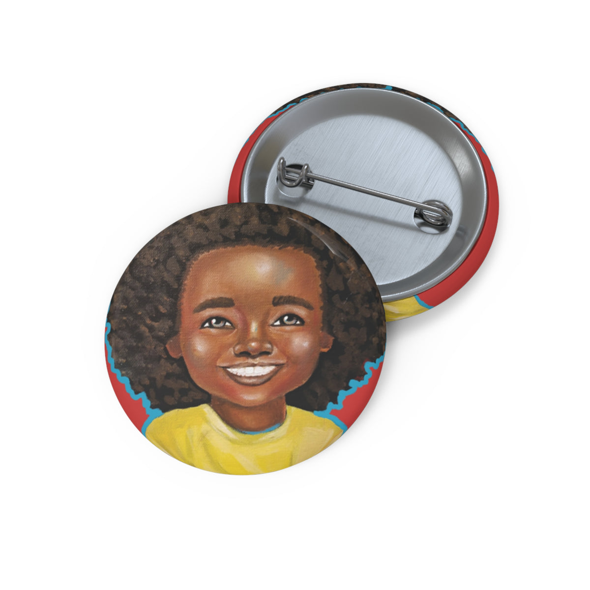 All Smiles pin button by Fearlessly Hue®, Dana Todd Pope's art.
