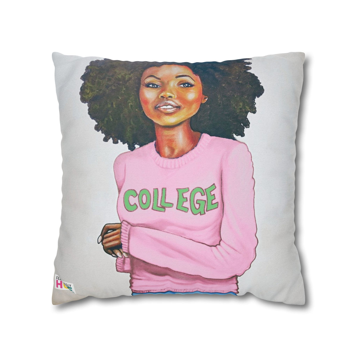 "College Pink and Green" Pillow Case