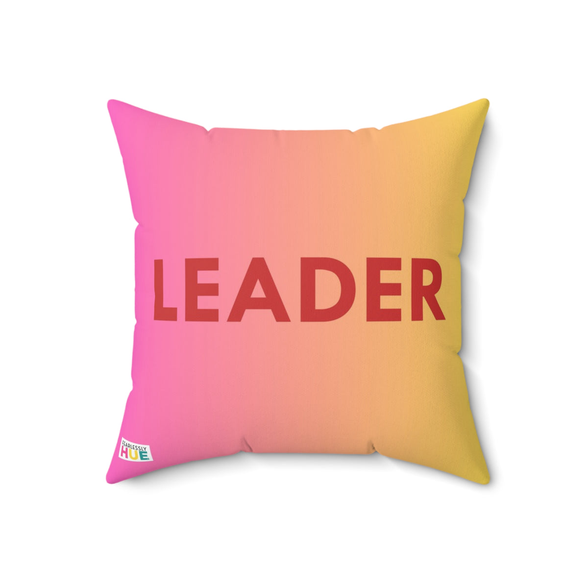 Leader Word PG pillow, front.