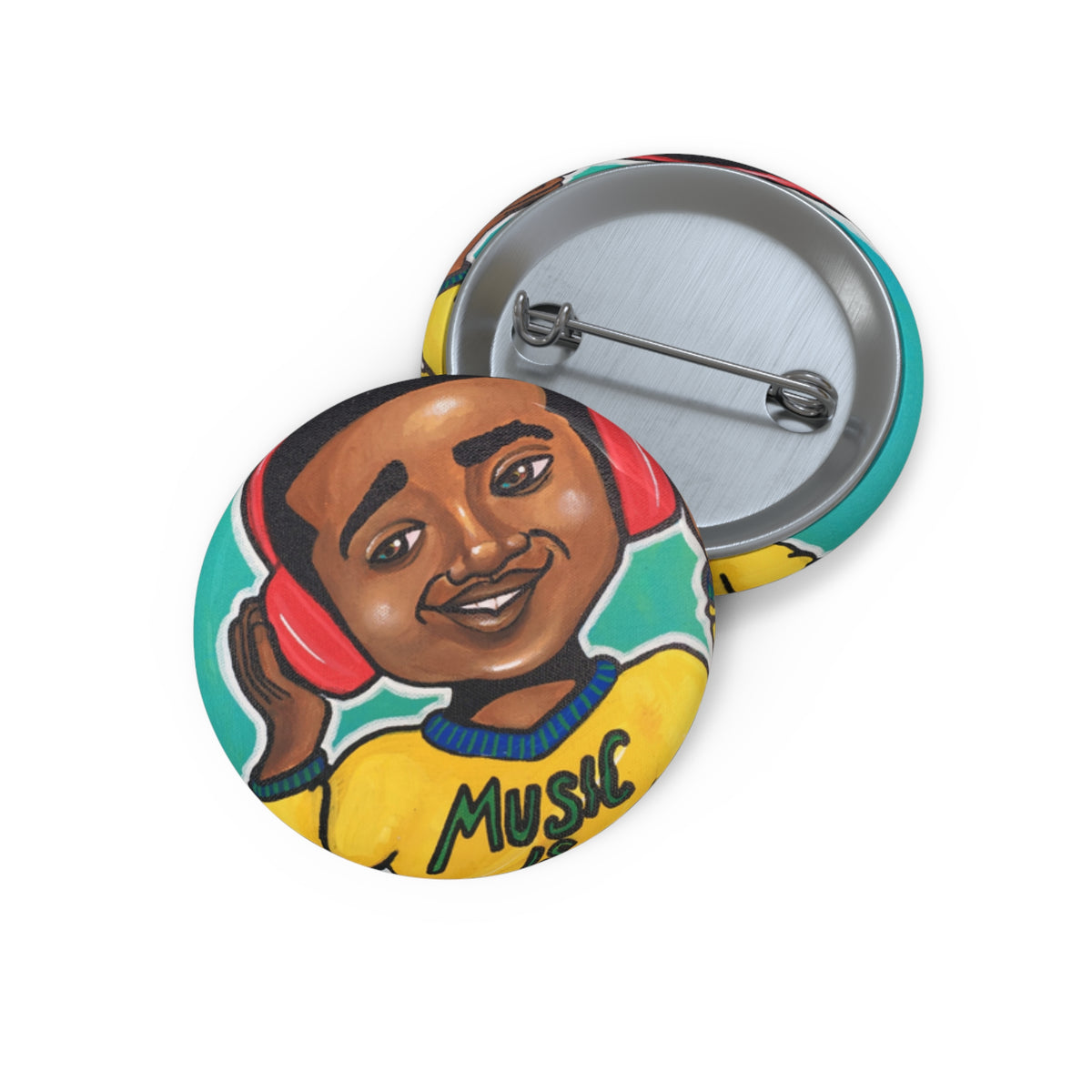 Four Kings IV pin button by Fearlessly Hue®, Dana Todd Pope's art.