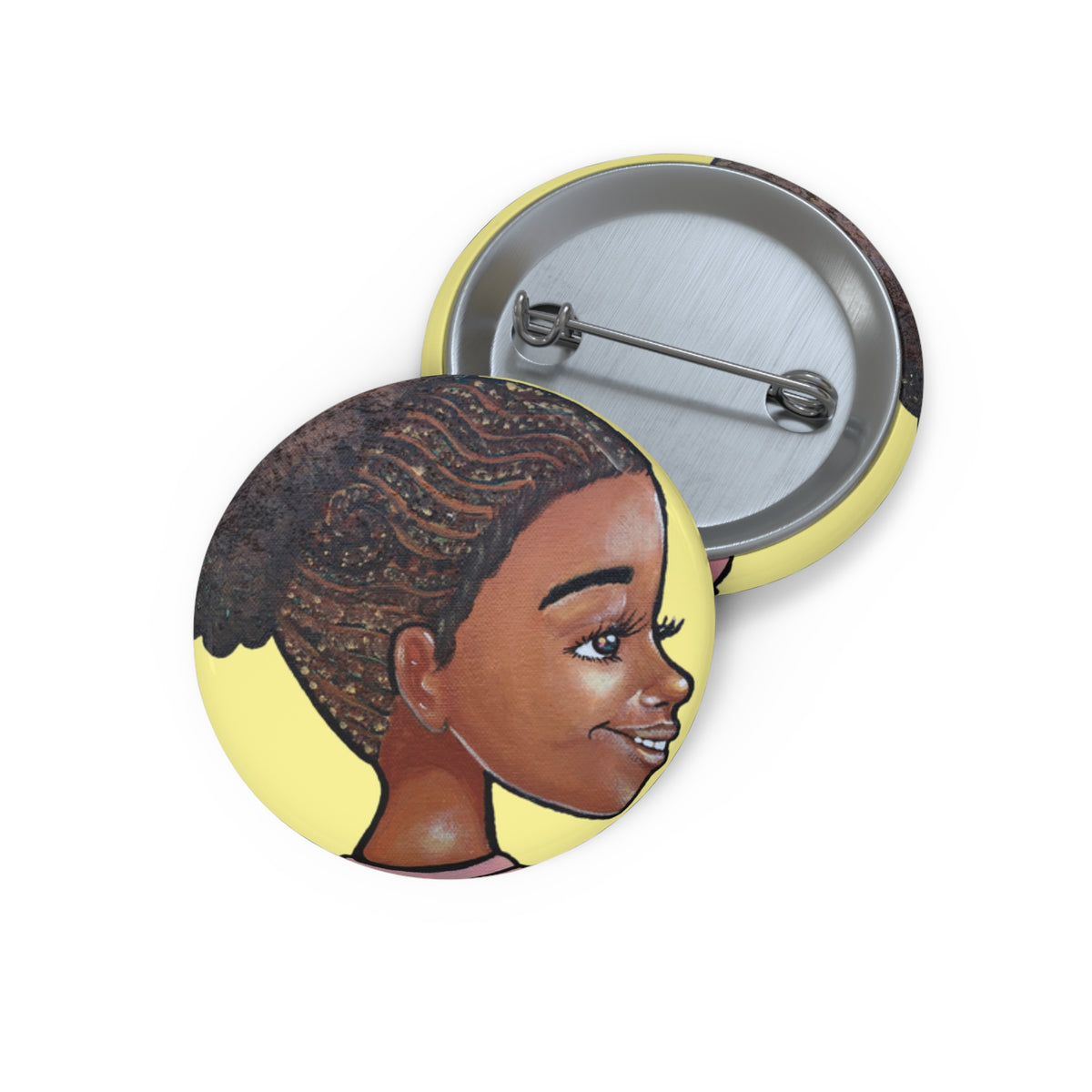 Beauty pin button by Fearlessly Hue®, Dana Todd Pope's art.