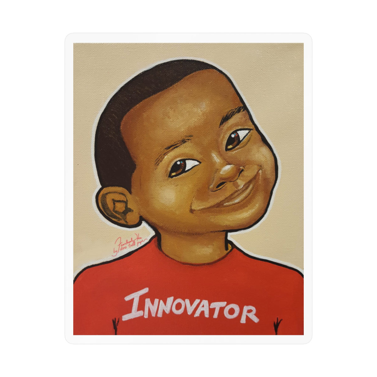 Innovator (Boy) sticker by Fearlessly Hue®, Dana Todd Pope's art.