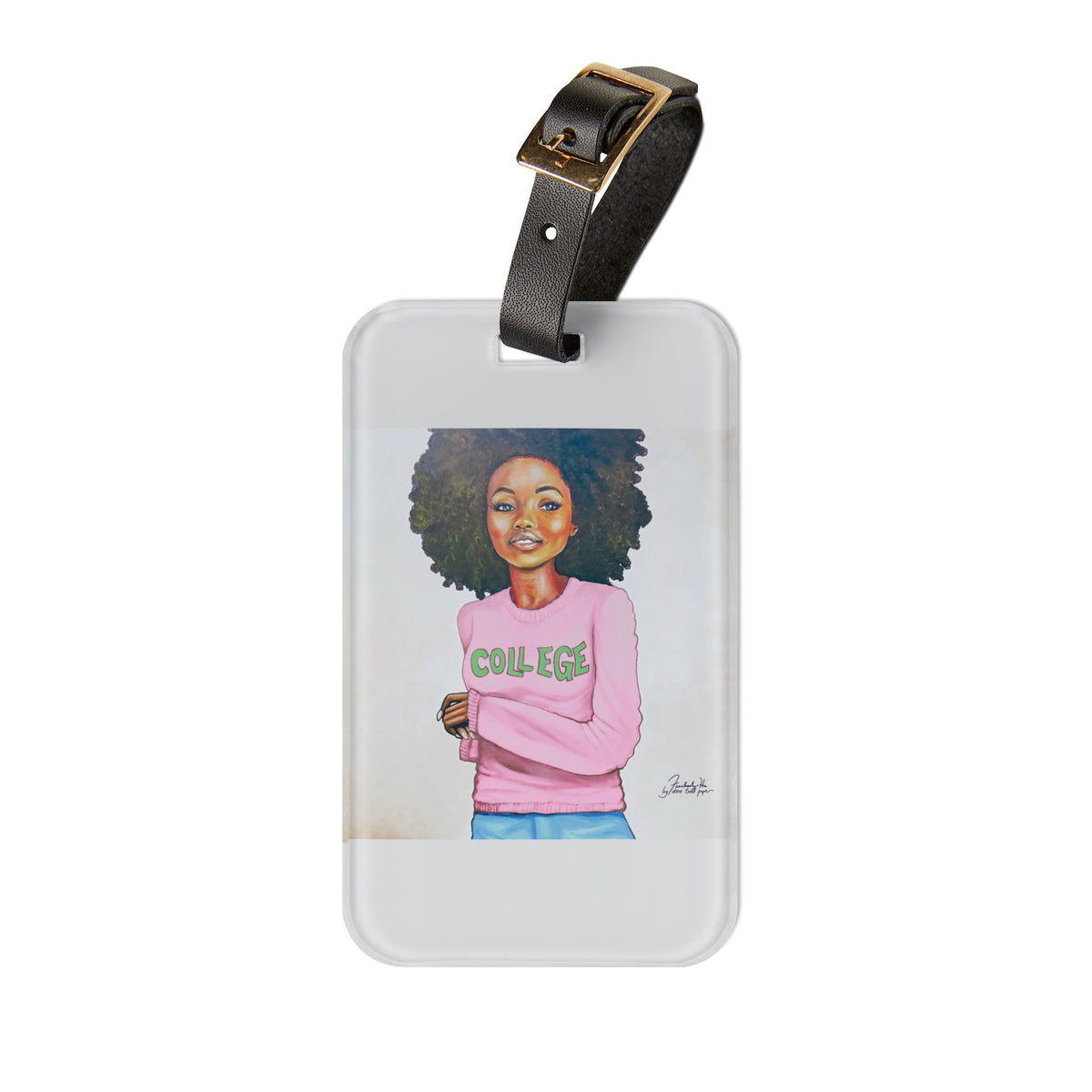 "College Pink and Green" Luggage Tag