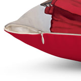 "COLLEGE (RED AND WHITE)" 18"x18" Square Pillow
