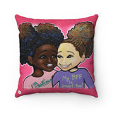 "Besties" 18"x18" Square Pillow