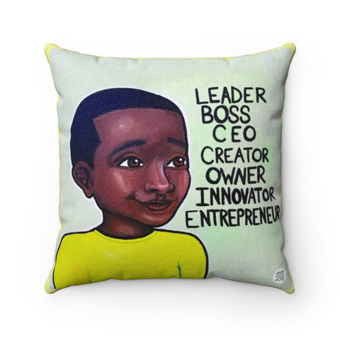 L.B.C. II (Boy) Square Pillow - Fearlessly Hue by Dana Todd Pope