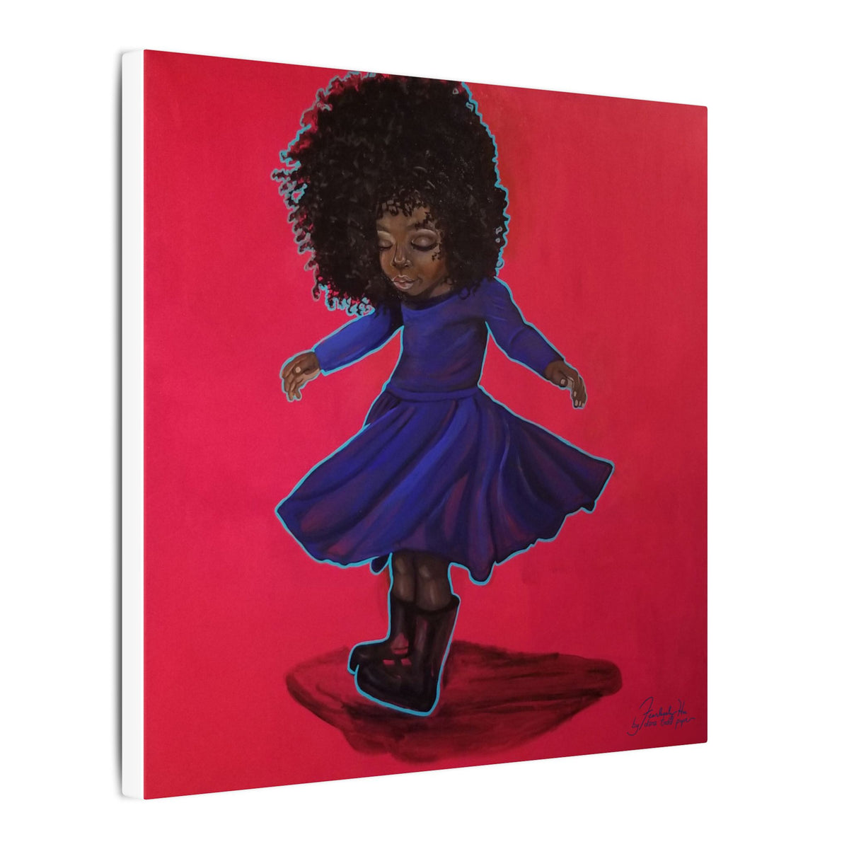 Freedom Print on Canvas by Dana Todd Pope, seen at an angle to show its depth.