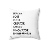 "LBC Word White" Pillow