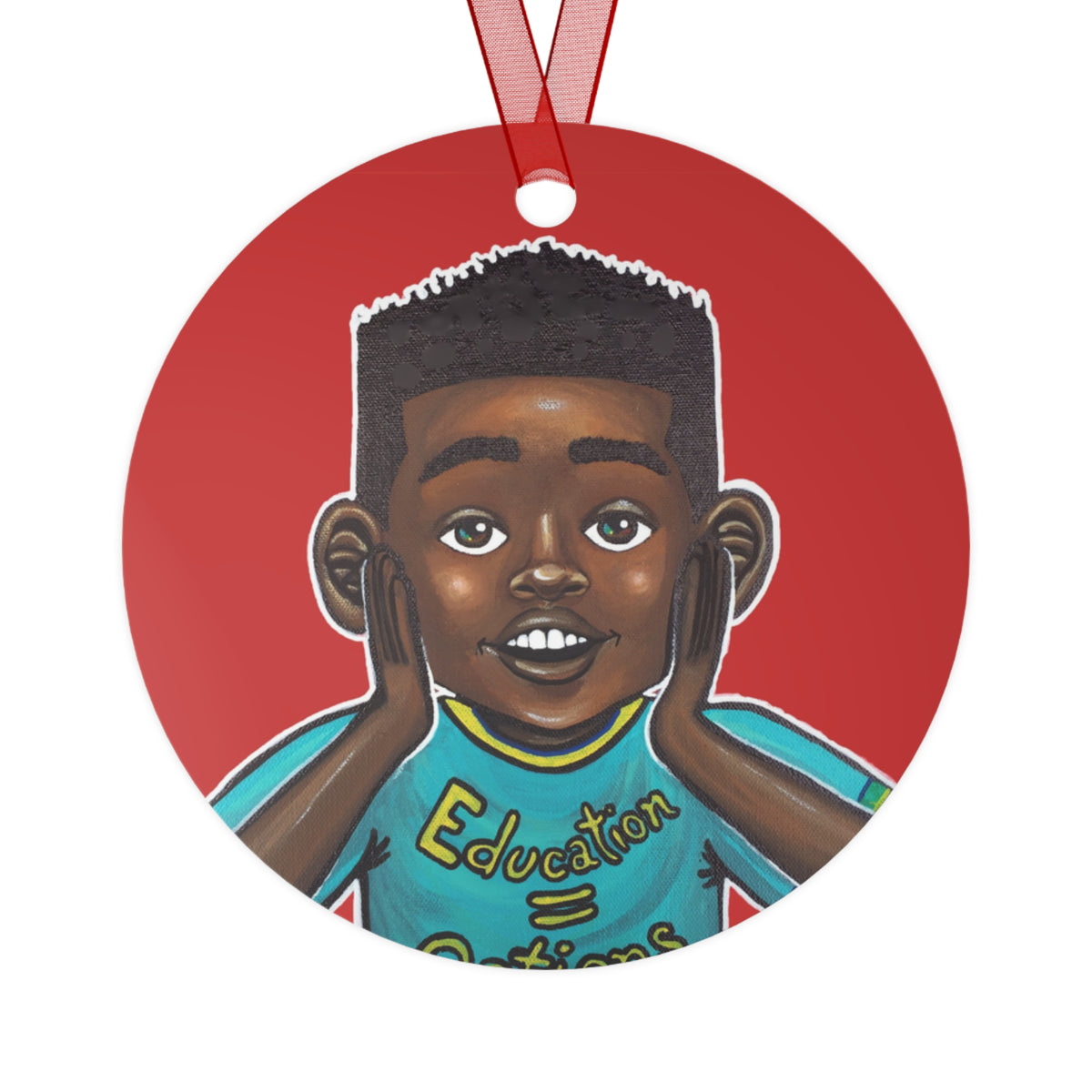 Four Kings I round metal ornament by Fearlessly Hue®, Dana Todd Pope's art.