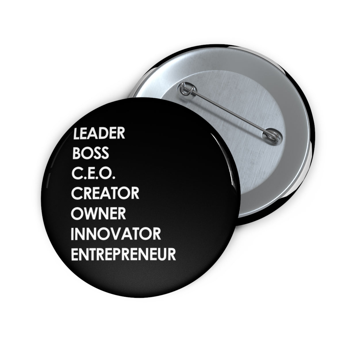 LBC Words, Black 2.25 inch pin button by Fearlessly Hue®, Dana Todd Pope's art.
