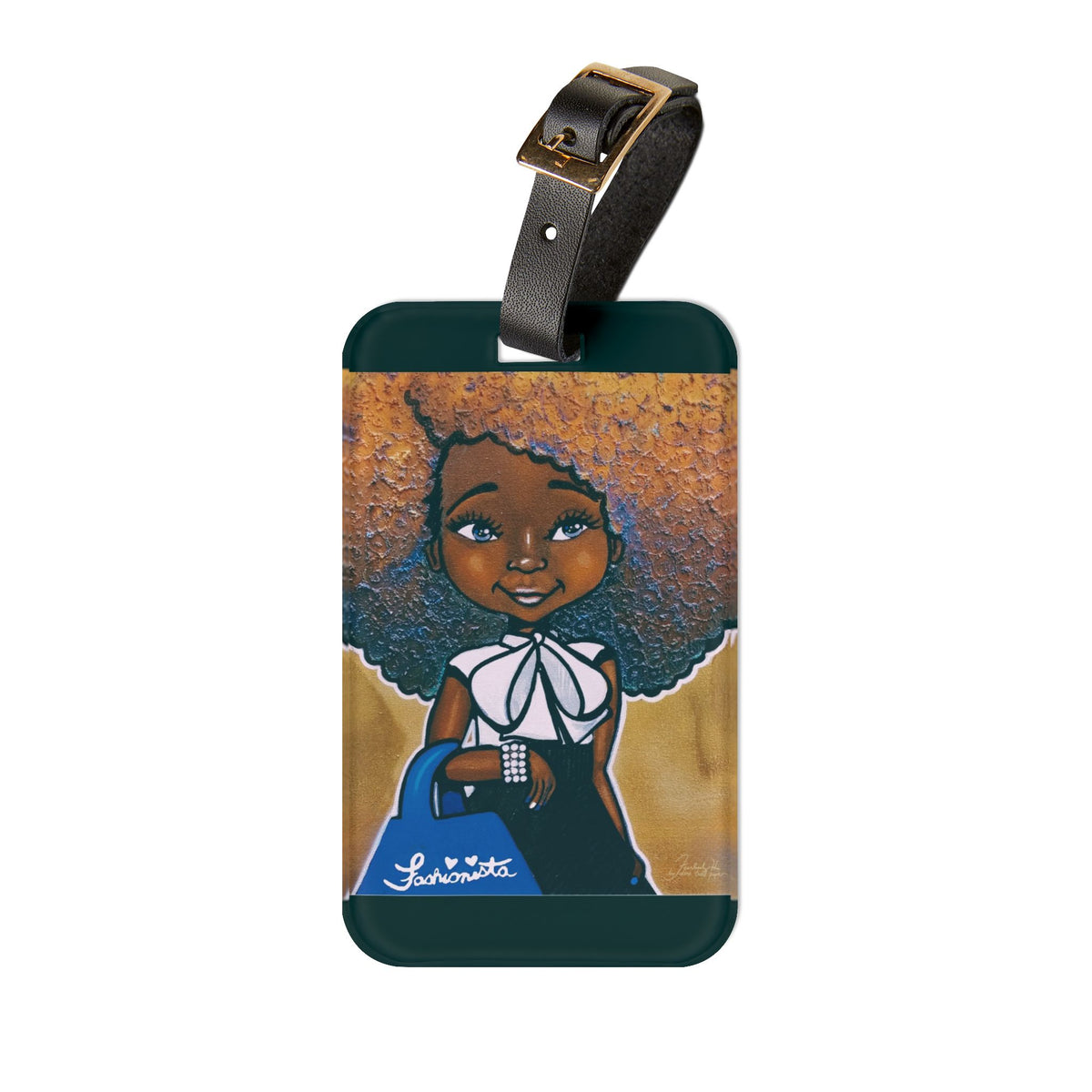 "Fashionista Blue & White" Luggage Tag