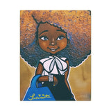 Fashionista Canvas Print in Blue and Gold