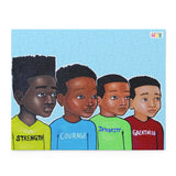 "Strength Courage Integrity Greatness Boys" Puzzle (120 or 252-Piece)