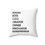 "LBC Word White" Pillow