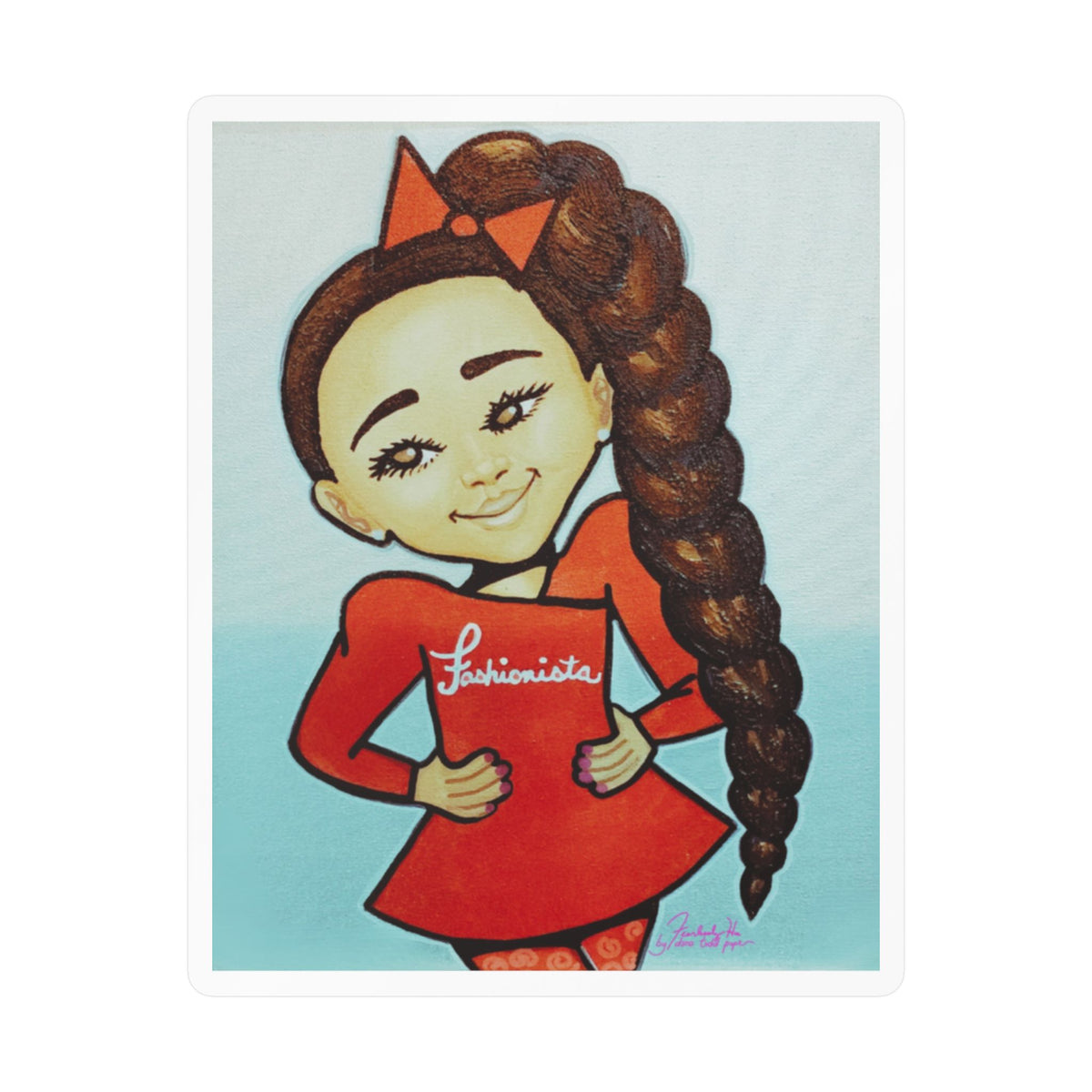 Fashionista Too sticker by Fearlessly Hue®, Dana Todd Pope's art.