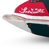 "Fashionista Red and White" Pillow