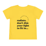 Fearlessly Hue® Radiate Toddler T-shirt - Inspirational Kids, Yellow Graphic Tee