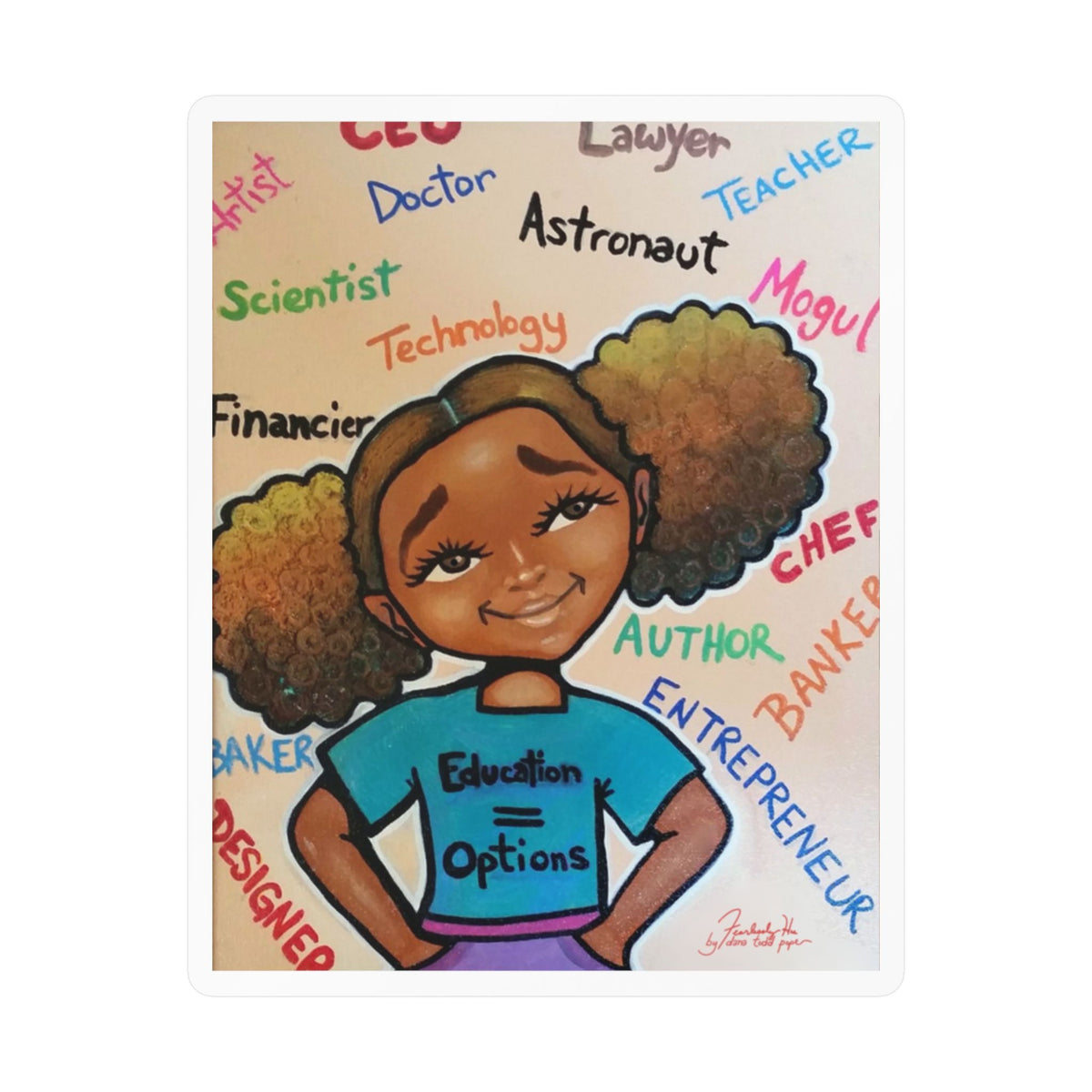 Ed = Op Girl II sticker by Fearlessly Hue®, Dana Todd Pope's art.