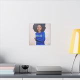 College Canvas Art Print, Blue & White - Fearlessly Hue