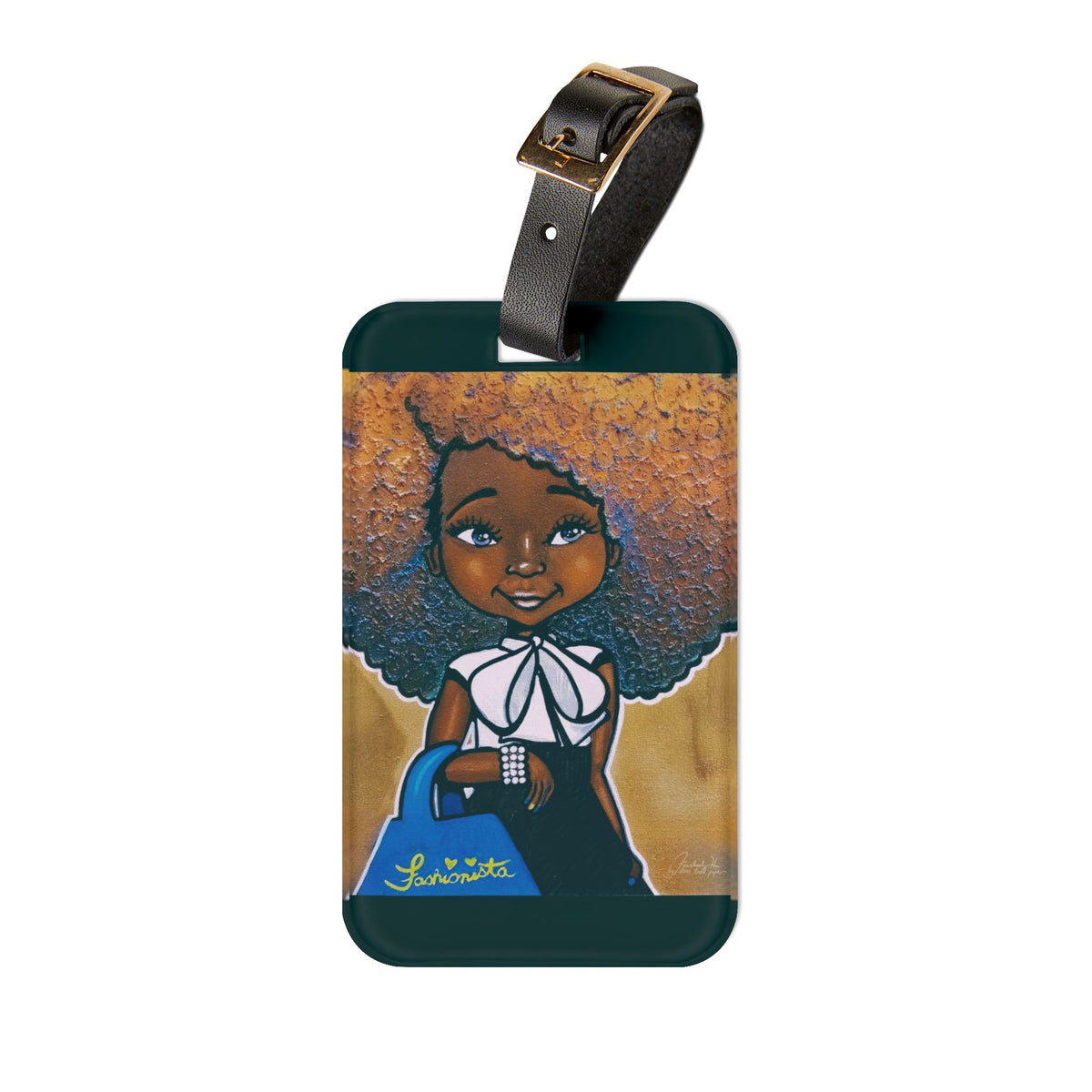 "Fashionista Blue & Gold" Luggage Tag