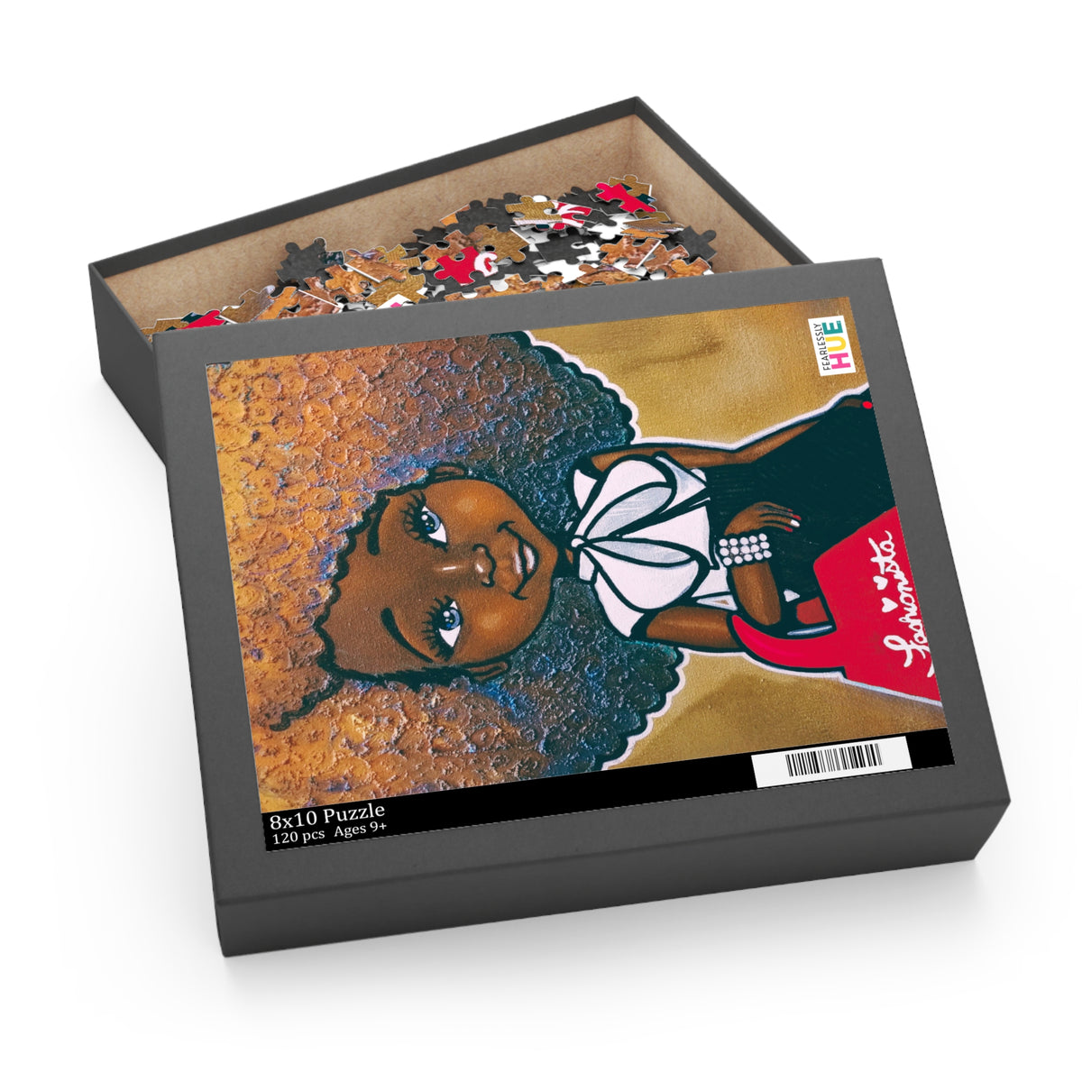 Fashionista Red & White 120-piece puzzle in its gift box.