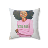 "College Pink and Green" Pillow