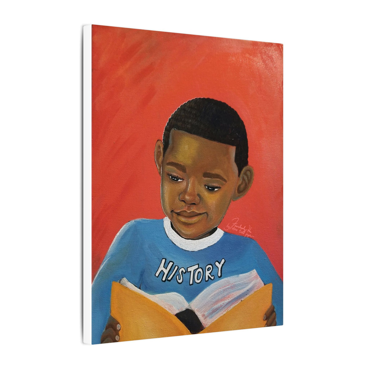 Knowin' Where I Come From Print on Canvas by Dana Todd Pope, seen at an angle to show its depth.
