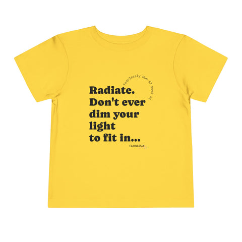 Fearlessly Hue® Radiate 2 Toddler T-shirt - Inspirational Kids, Yellow Graphic Tee
