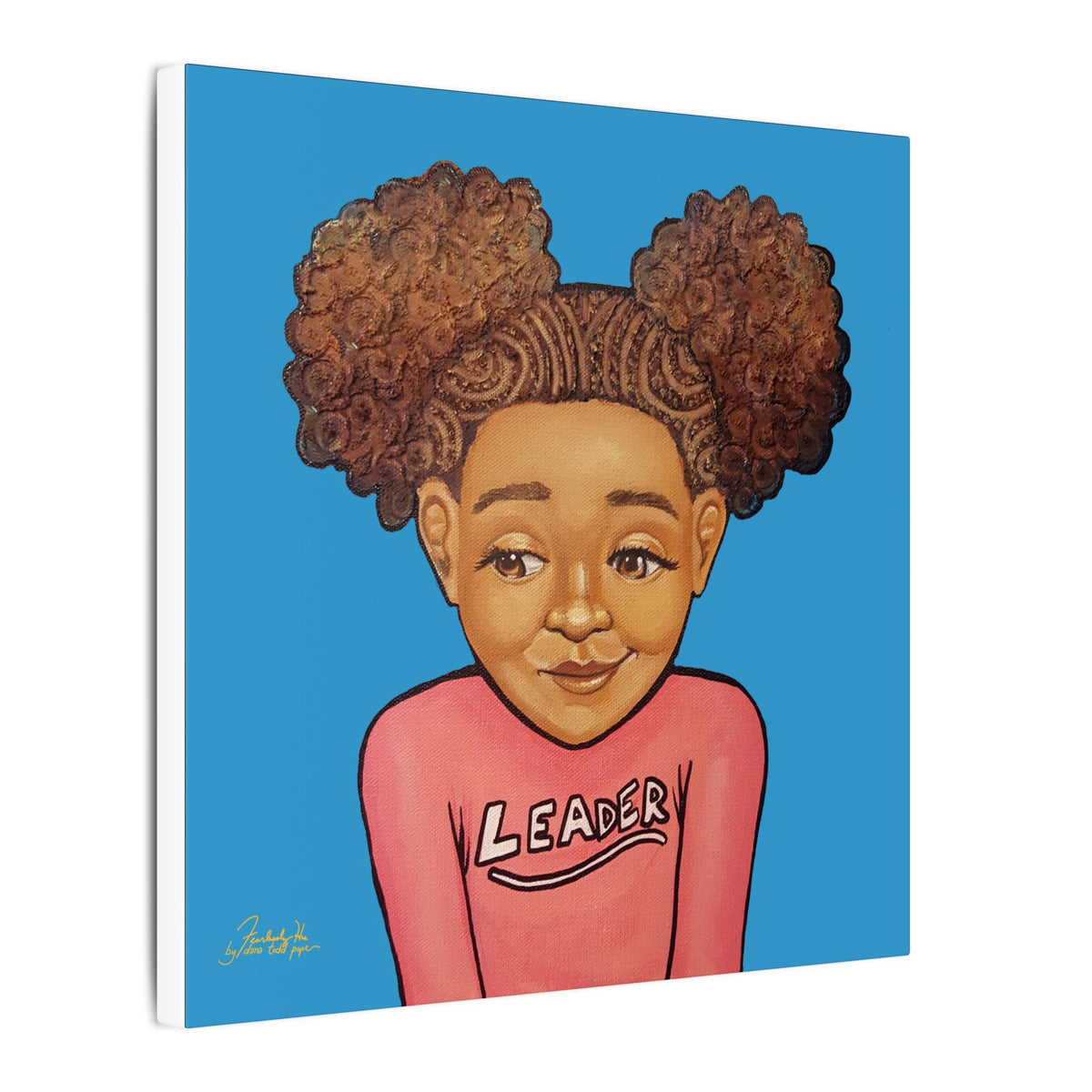 Leader Print on Canvas by Dana Todd Pope, seen at an angle to show its depth.
