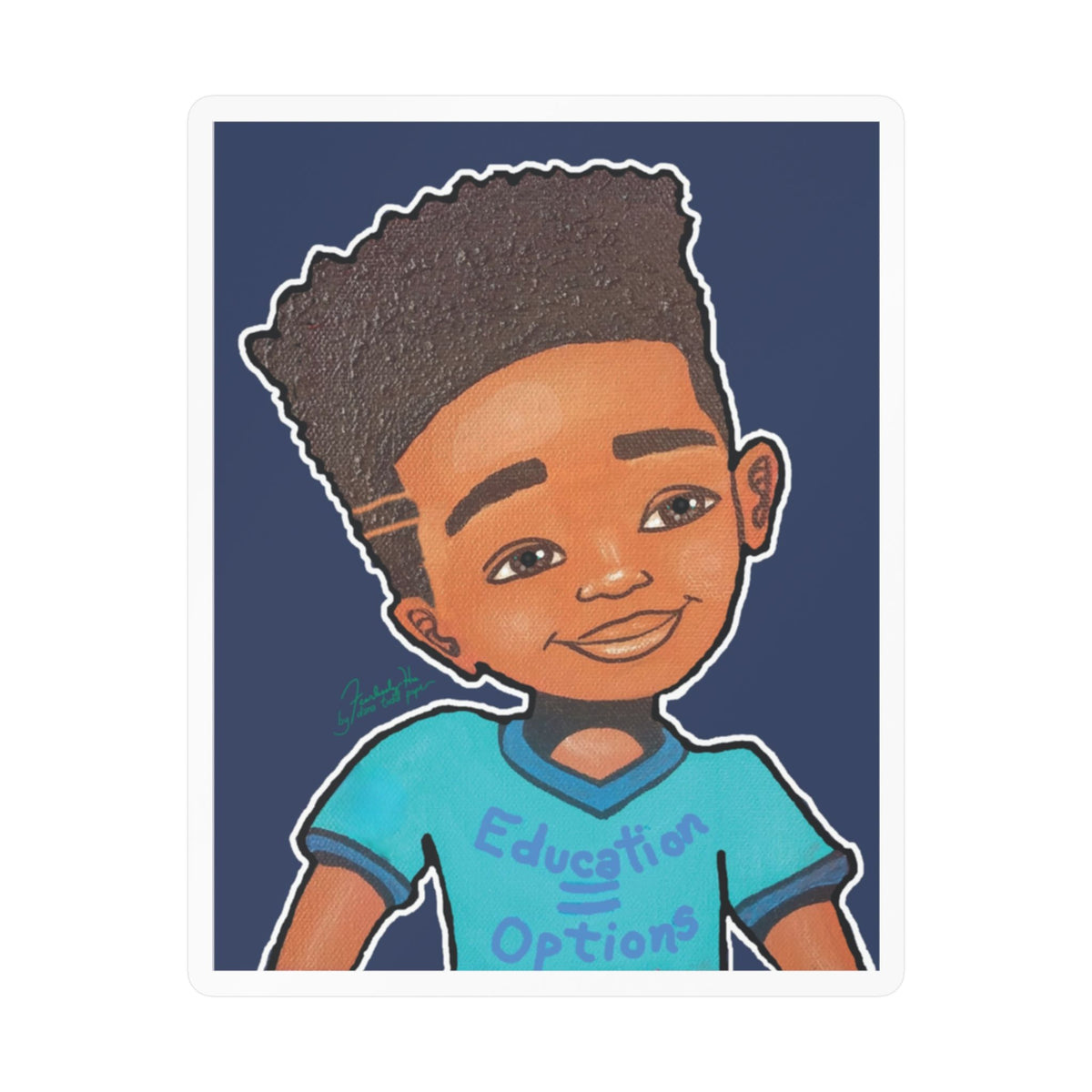 Ed = Op Boy sticker by Fearlessly Hue®, Dana Todd Pope's art.