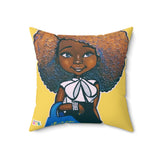 "Fashionista Blue and Gold" Pillow