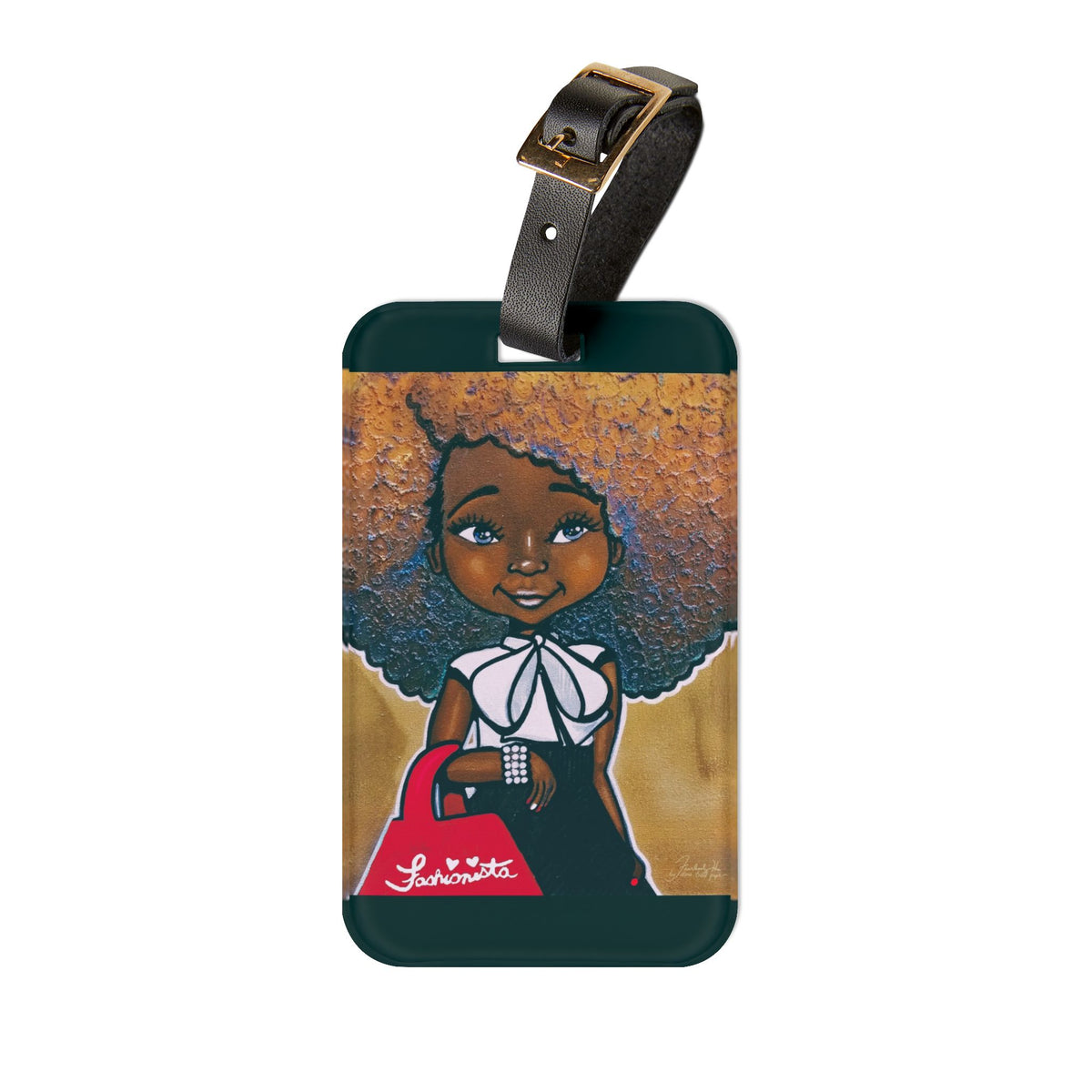 "Fashionista Red & White" Luggage Tag