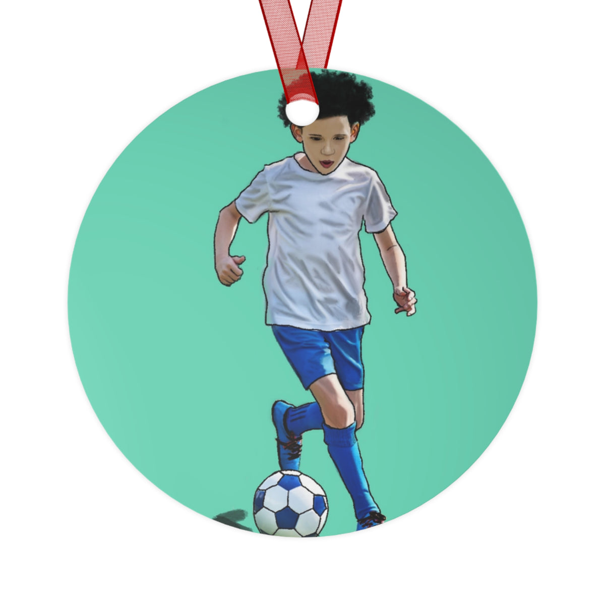 Bend It round metal ornament by Fearlessly Hue®, Dana Todd Pope's art.
