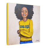 College Canvas Print-  Blue and Gold 12 x 12