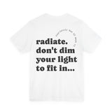 Fearlessly Hue® Radiate Adult T-shirt - Inspirational, Yellow Graphic Tee