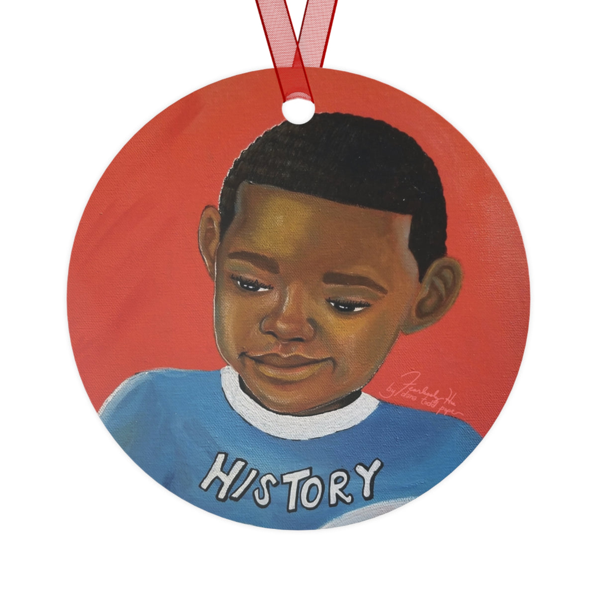 Knowin' Where I Come From round metal ornament by Fearlessly Hue®, Dana Todd Pope's art.