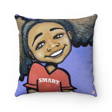 "Smart Girl" 18"x18" Square Pillow
