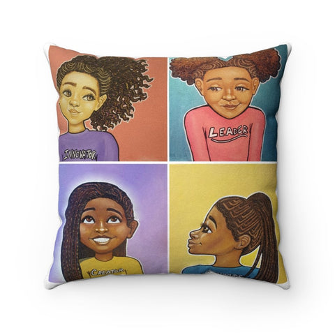 Braids I.L.C.O. Square Pillow - Fearlessly Hue by Dana Todd Pope