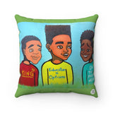 King, Educated, Entrepreneur Square Pillow - Fearlessly Hue by Dana Todd Pope