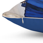 "COLLEGE (BLUE AND WHITE)" 18"x18" Square Pillow
